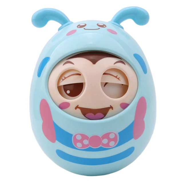 Cute Tumbler Infant Newborn Baby Roly-Poly Teether Educational Toys Multicolor Cartoon Bee Egg Wink Style Soft Safe Toy 5