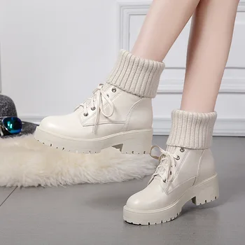 

Top Quality Genuine Sheepskin Leather Woman Snow Boots Fashion Waterproof Winter Boots 100% Natural Fur Warm Wool Women Boots