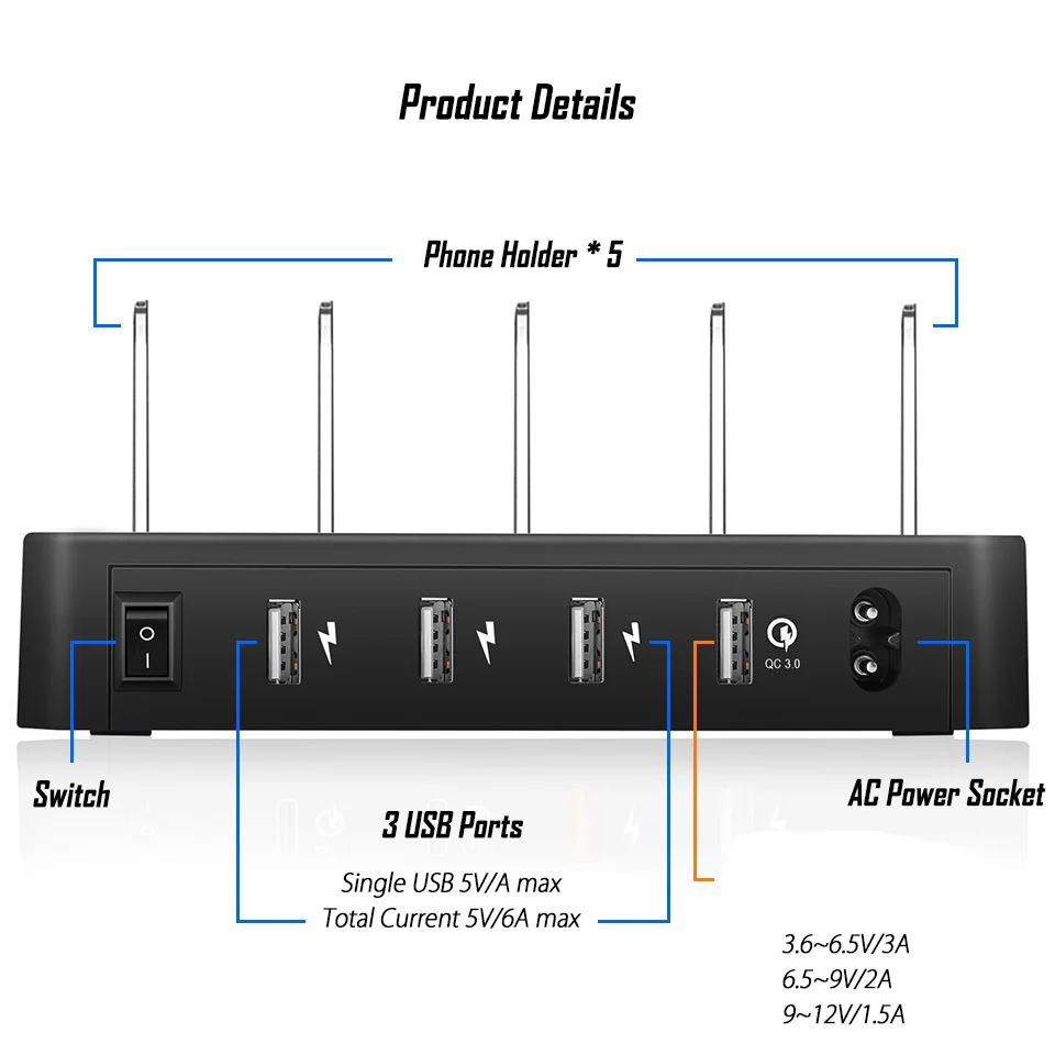Multi-Port-USB-Charger-HUB-Quick-Charge-QC-3-0-4Port-Fast-Charging-USB-Station-Multiple