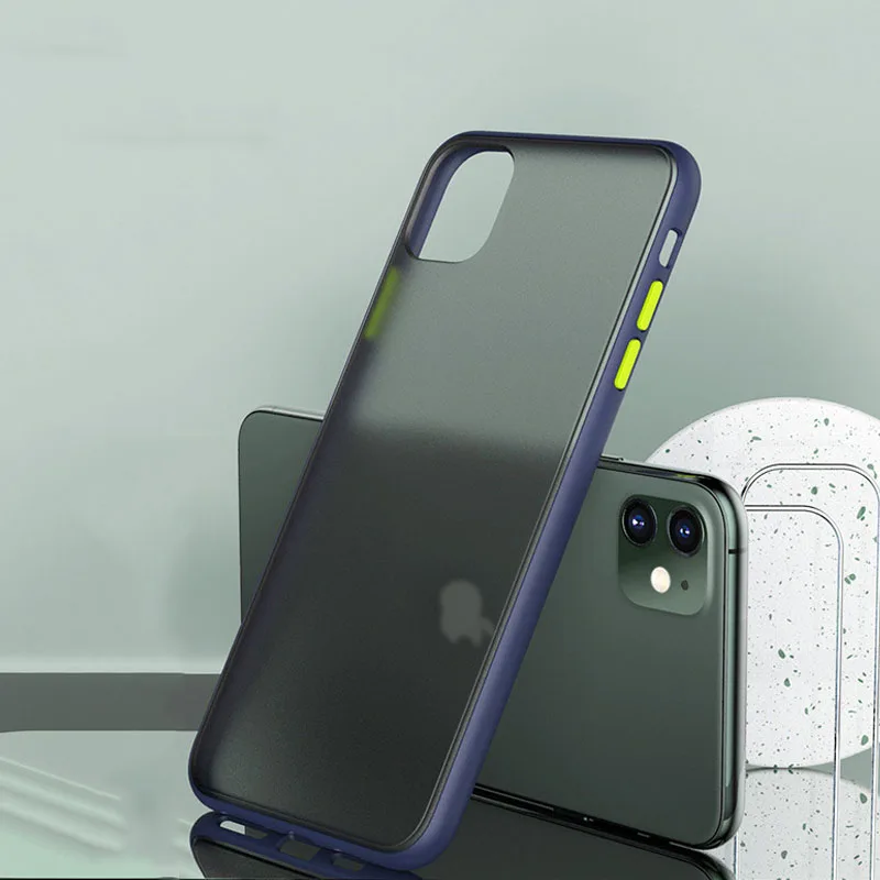 Защитный противоударный чехол для iphone 11 pro XS Max XR Матовый Жесткий чехол для iphone 6 6s 7 8 Plus X прозрачный противоударный чехол для телефона - Цвет: 1