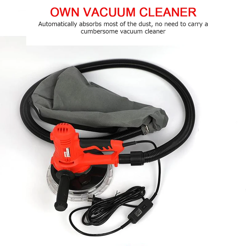 Dustless Electric Drywall Sander Wall Putty Polisher Hand Grinder Led Double Light Grinding machine Grinder for Home Decoration 5