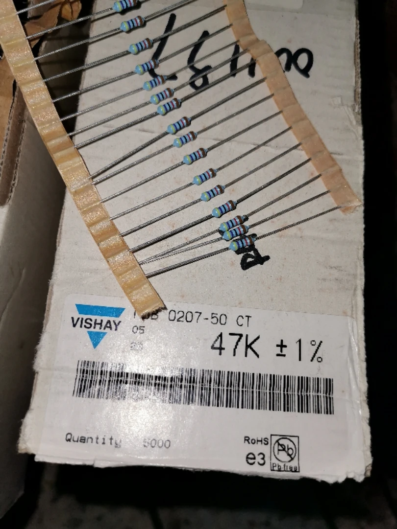 30 шт. VISHAY 47K 0207 fever мощность резистор 0,25 Вт 0,5 Вт 1% объем
