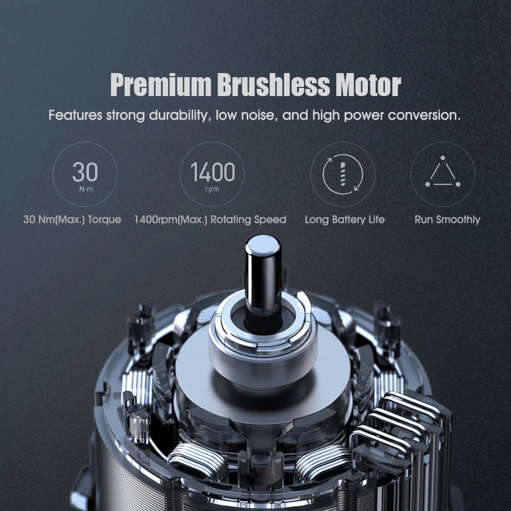 Xiaomi Mijia Type-C Brushless Cordless Electric Drill 2000mAh Smart Display description image 5