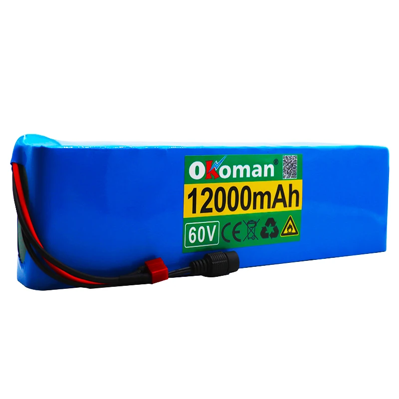 60V 16S2P 12Ah 18650 литий-ионный аккумулятор 67,2 V 12000mAh Ebike Электрический велосипед Скутер с BMS 1000 ватт с bms с зарядным устройством