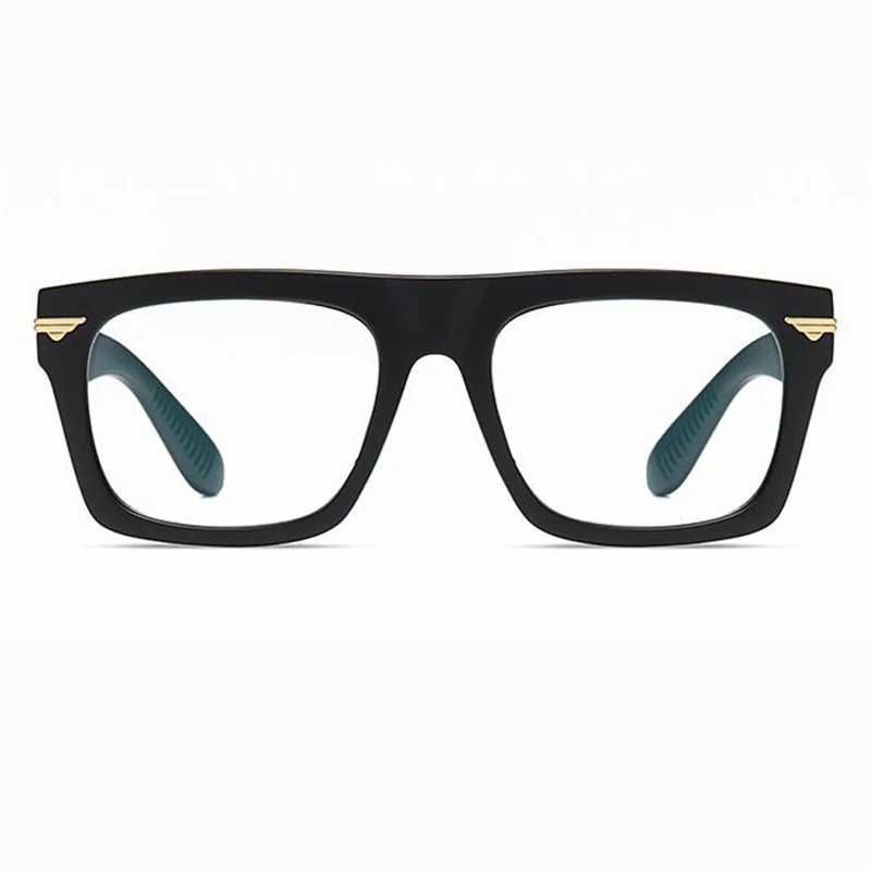 Black Finished Myopia Glasses Men Women Transparent Eyeglasses Frame Retro Oversized Square Shortsighted Eyewear Anti Blue Rays 2
