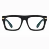 Black Finished Myopia Glasses Men Women Transparent Eyeglasses Frame Retro Oversized Square Shortsighted Eyewear Anti Blue Rays 2