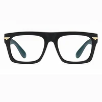 Black Finished Myopia Glasses Men Women Transparent Eyeglasses Frame Retro Oversized Square Shortsighted Eyewear Anti Blue Rays 2