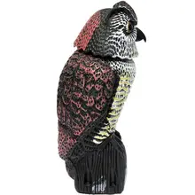 Реалистичная Сова вращающаяся голова модель моделирования сорняков борьба с вредителями ворона пугало дерево настенный манок 72XF