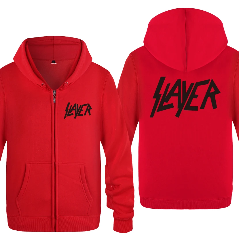 Slayer Рок Группа толстовки мужские мужские s молния с капюшоном флис толстовки кардиганы