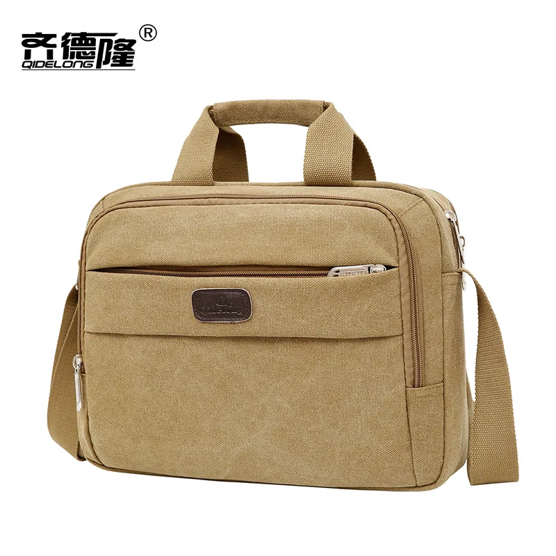 

New Style MEN'S Handbag Simple Business Crossbody Bag Casual Retro Canvas Briefcase Men's