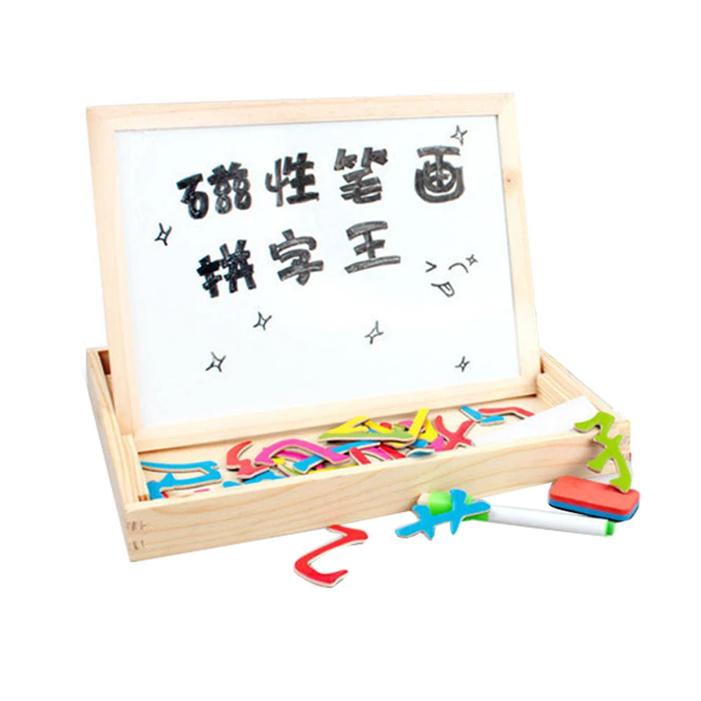 Baby Learning Toys Montessori Wooden Puzzle Animals Puzzles Double Side Magnetic Drawing Board Educational Toys for Kids