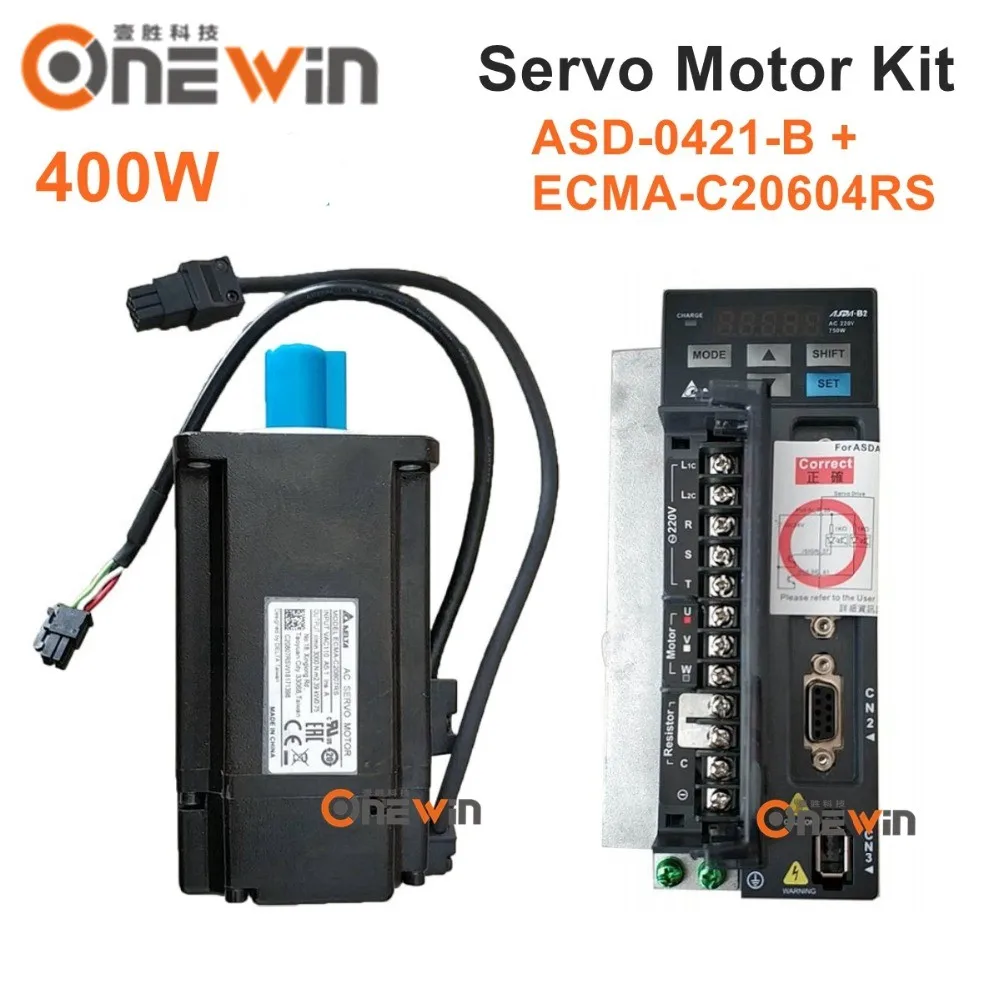Delta 400 Вт AC Серводвигатель комплект ECMA C20604RS + ASD B2 0421 B диаметр 60 мм 220 В 1 27 нм 3000