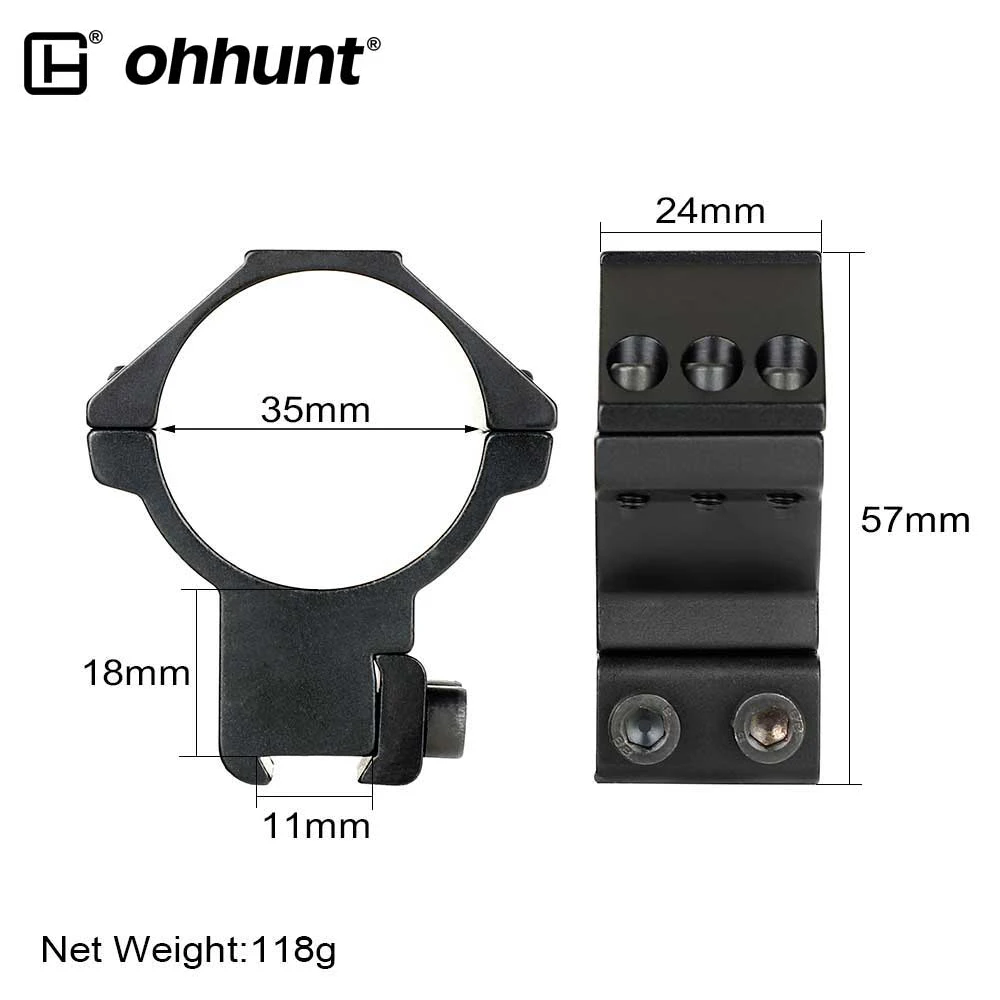 ohhunt high Dovetail Hunting Scope Rings 35mm Diameter Scope Mount