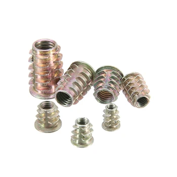 

100Pcs/kit M4 M5 M6 M8 M10 Furniture Insert Nut Zinc Alloy Hex Drive Furniture Nuts Threaded Wood Insert Nut Hardware Fasteren