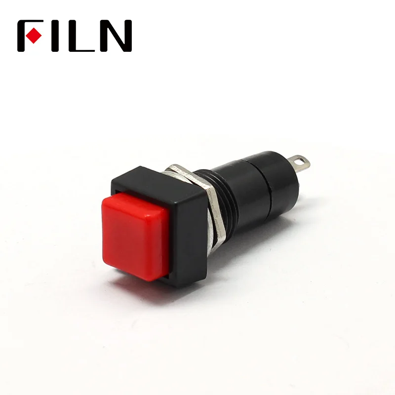 Square Momentary ON OFF Push Button Switch Red Blue Green Yellow White Black SPST Car Dash 12V 12MM PBS-11A PBS-11B (3)