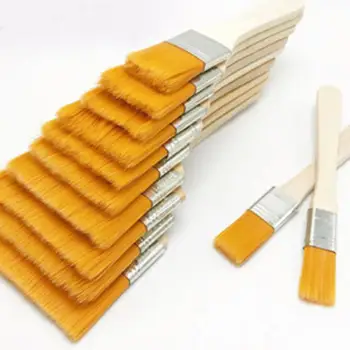 

12pcs/set Nylon Oil Paint Brush with Wood Handles Reusable Barbecue BBQ Nylon Gouache Oil Painting Gift for Children Home Tool