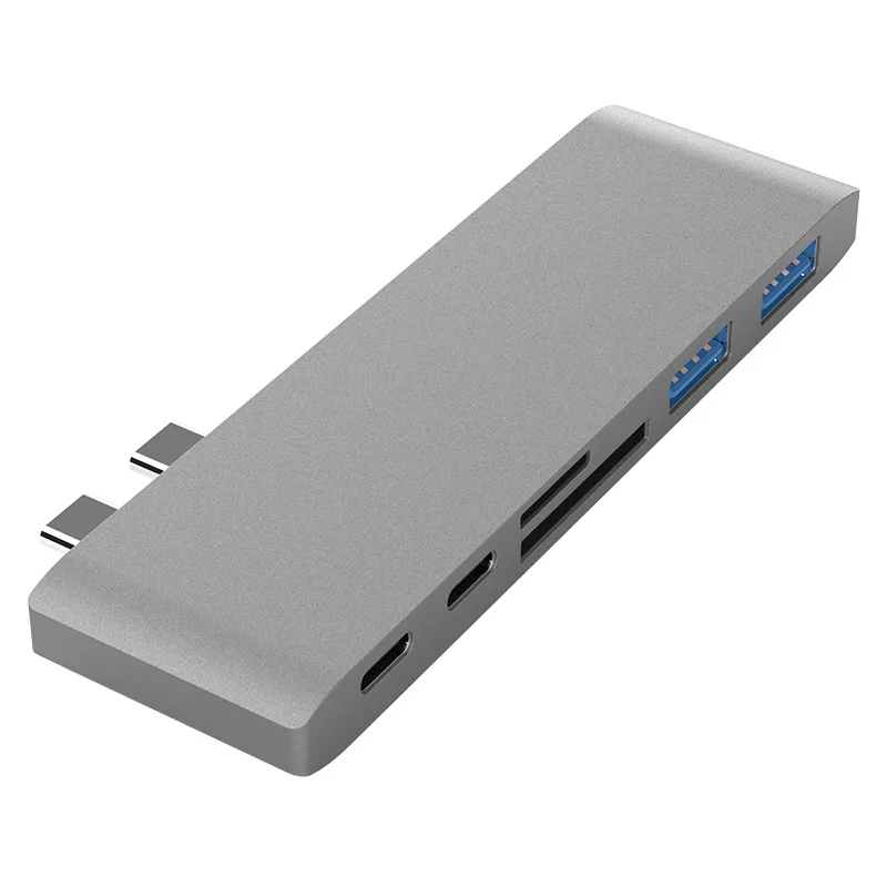 Black Прямая с фабрики Двойная док-станция type-c MacBookpro Six-in-OneAdapter Apple компьютерный конвертер - Цвет: Black