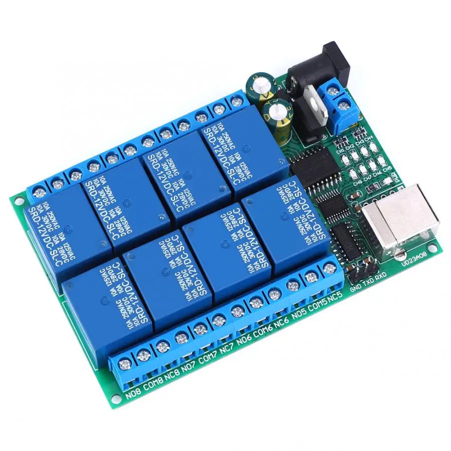 Мульти-Функция USB Управление; 8-канальный сетевой видеорегистратор UART Порты и разъёмы Реле PLC моторный пульт дистанционного управления Управление модуль 12VDC на 8-байт команды