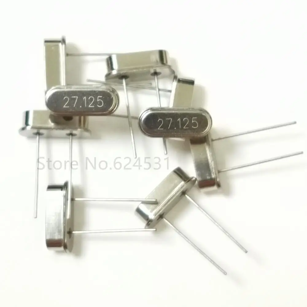 

10pcs Quartz crystal oscillator 49S 27.125M 27.125MHZ Inline two-leg HC-49S passive crystal resonator