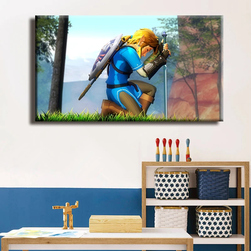 Художественная печать Nintendo Switch The Legend ofZelda Breath of the Wild постер Zelda Печать на холсте