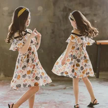Платье для девочек коллекция года, одежда для девочек милое летнее платье без бретелек с рисунком кота Детские платья с принтом котенка для детей возрастом 6, 10, 12, 14 лет