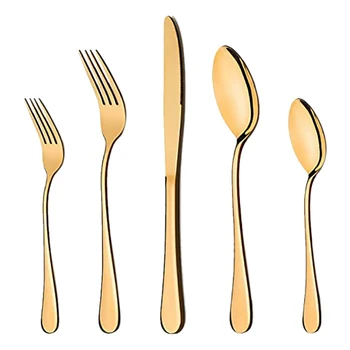 

10Pc Stainless Steel Flatware Cutlery Set for 2,Gold Mirror Finish,for Home Wedding Festival Party,Dishwasher Safe