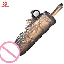 Reusable Vibrating Dildo Sleeve Time Delay Ejaculation Penis Extender Vibrator Sleeve Condom Sex Toys For Men