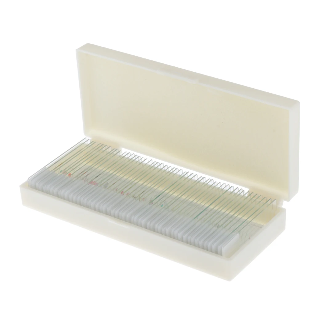Prepared Slide Set - 50-piece Blank Slides for Microscope with Storage Case
