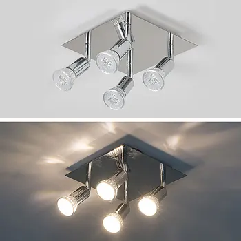 4 Ways 12w Led Track Light Ceiling Rail Track Light Rotatable Swiveling Multifunction Lamp Spot Rail Spotlights