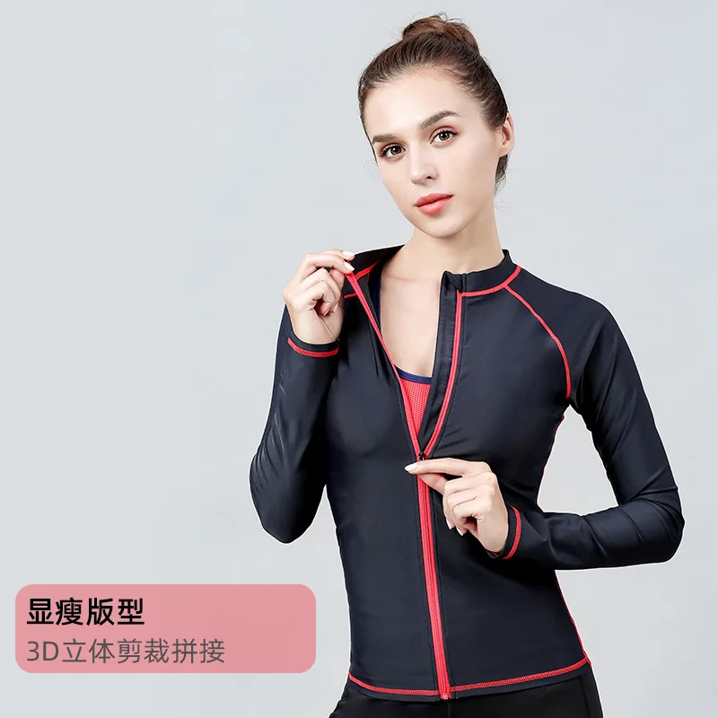 

2019 Autumn And Winter Fitness Coat Yoga Running Training Quick Drying Clothes Long Sleeve Profession Sports Tight Fitness Suit