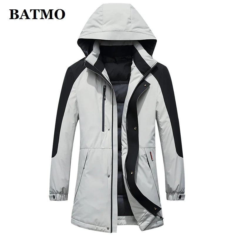 BATMO 90% белые куртки с капюшоном на утином пуху мужские зимние куртки с капюшоном Большие размеры M-4XL 19627