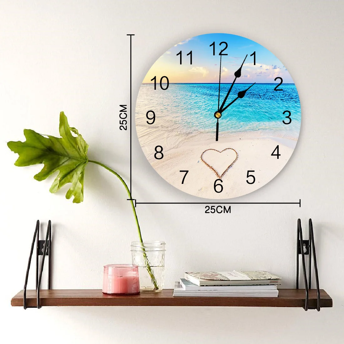 Пляжные песочные любовь ПВХ настенные часы современный дизайн домашний Декор