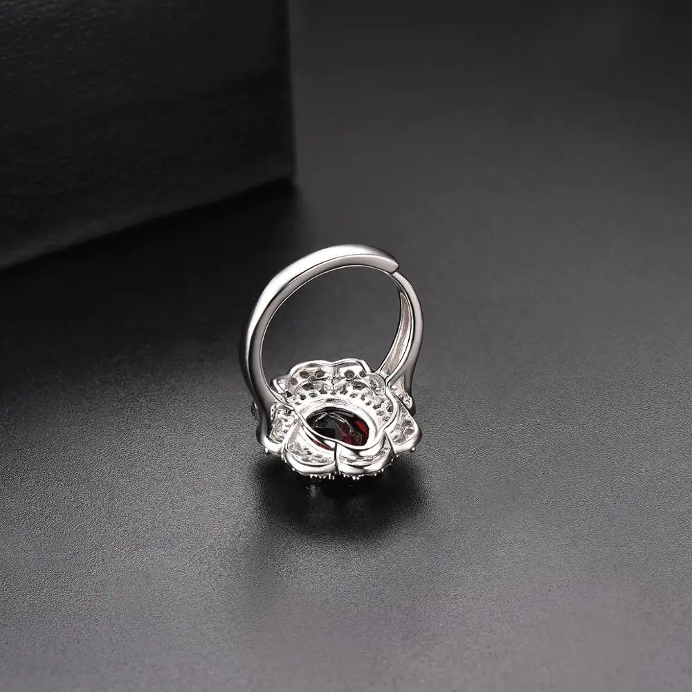 Hutang 3.05ct гранат Открытое кольцо с натуральными драгоценными камнями Твердое Серебро 925 пробы Регулируемые кольца изящные элегантные ювелирные изделия в форме кубиков для женщин