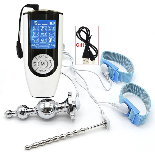 Male Masturbator Strongest Electroshock Sex Kit E-stim Anal Plug Penis Ring Massage Pad Urethral Sound Catheter Dilator Bdsm Toy