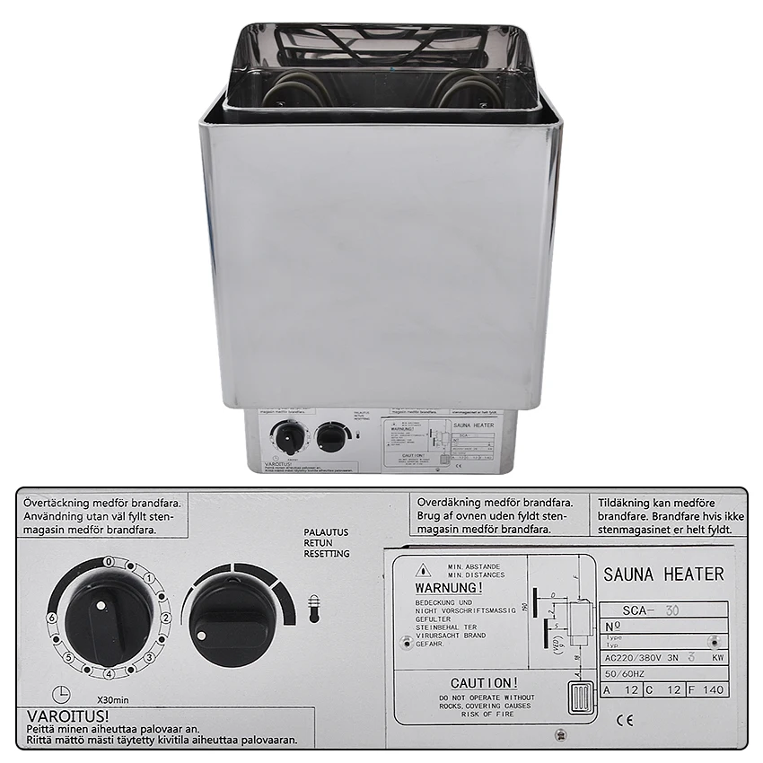 SCA нержавеющая сталь нагреватель сауны электрическая печь для 3 кВт/4.5 кВт/6 кВт/8