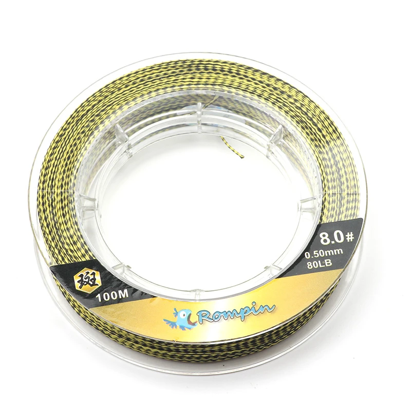 Ligne Rompin 100M 4 brins PE multifilament super résistante pour montages carpe et hameçons