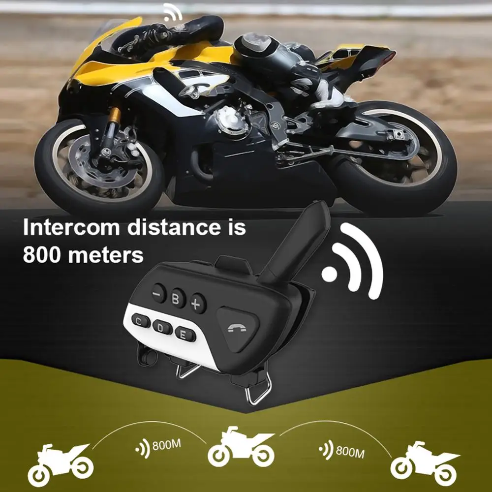 V5.0 Bluetooth Интерком мотоциклетный шлем гарнитуры M7 мульти BT беспроводной Walkie Talkie 800 м стерео переговорные гарнитуры для 5 Rider