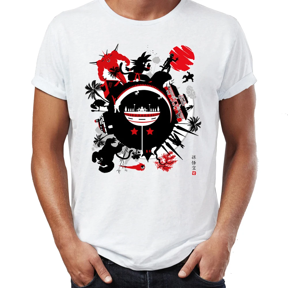 

Men's T Shirt Dragon Ensemble Goku And His Friends And Enemies Awesome Artwork Drawing Printed Tee