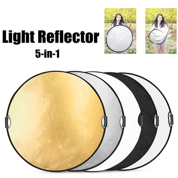 

110cm Handhold Portable Reflector For Photography 5 In 1 Multi Disc Collapsible Light Photography Accessories Studio Photo