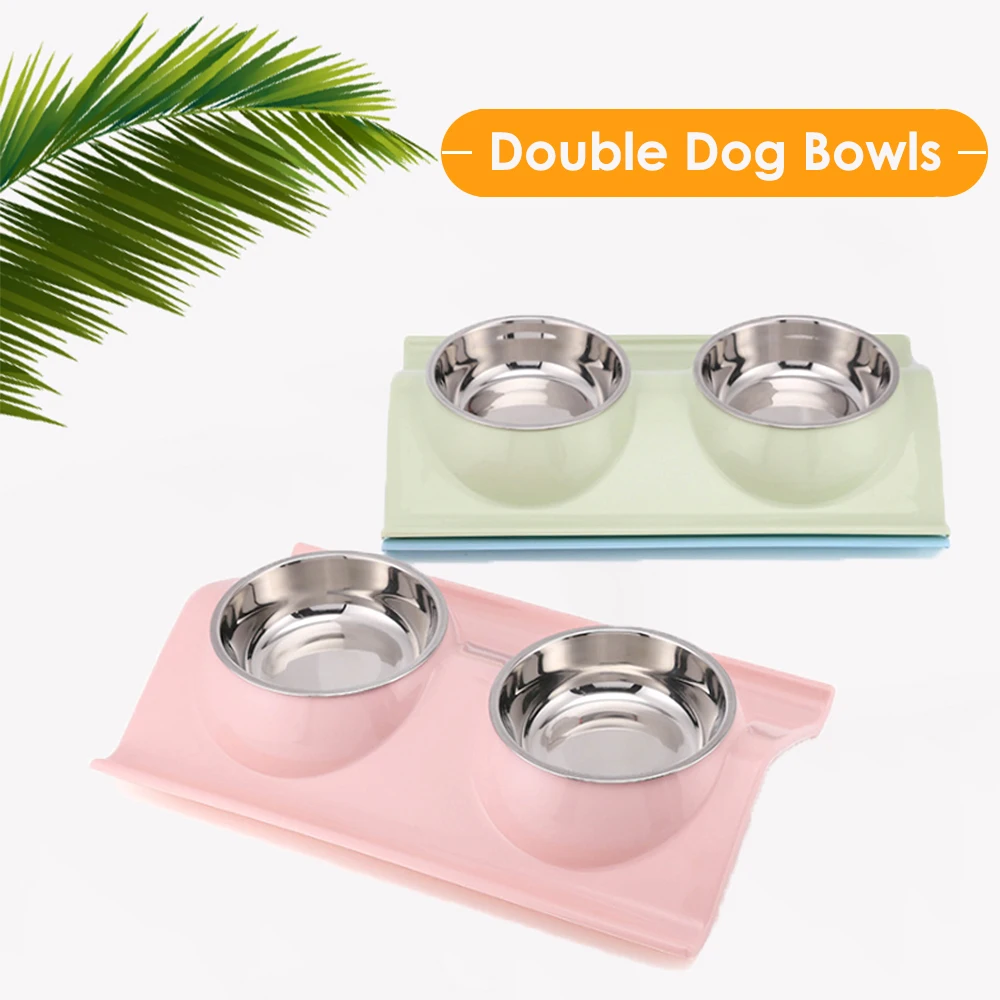 

Newest No Spill Pet Dog Bowls Resin Station Double Dog Food Water Bowls Protected Neck Non-slip Pet Bowls For Cats Small Dogs