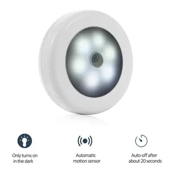 

Kuulee 6LEDs Motion Sensing Stick on Anywhere Cabinet Light(Bubble Bag Packing) White Color
