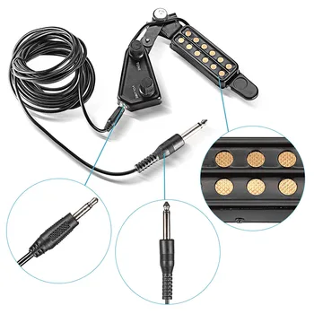 

Magnetic Transducer Ballad Musical 12 Hole Easy Use Audio Cable Sound Pickup Parts Tone Volume Control Tool Acoustic Guitar