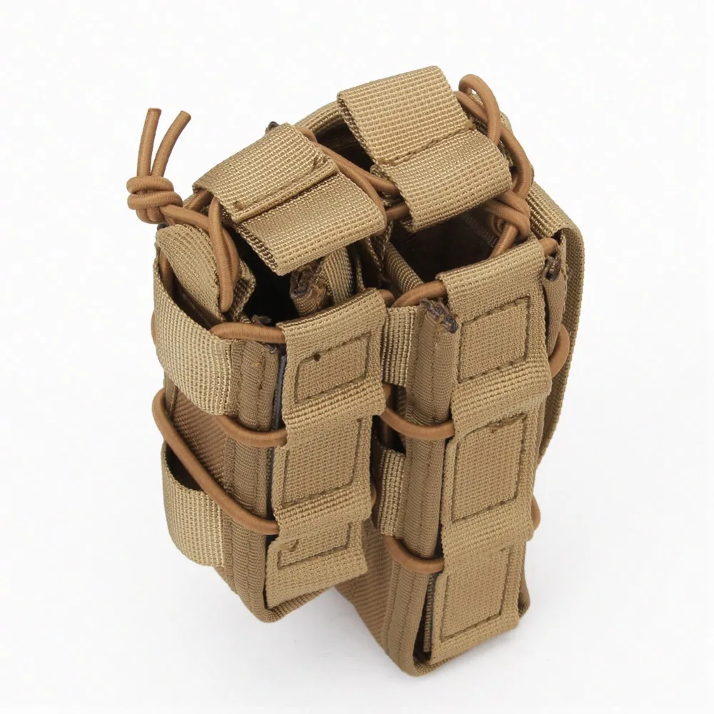 Double Pistol Mag Pouch OD Color Magazine Holder with Molle Straps 