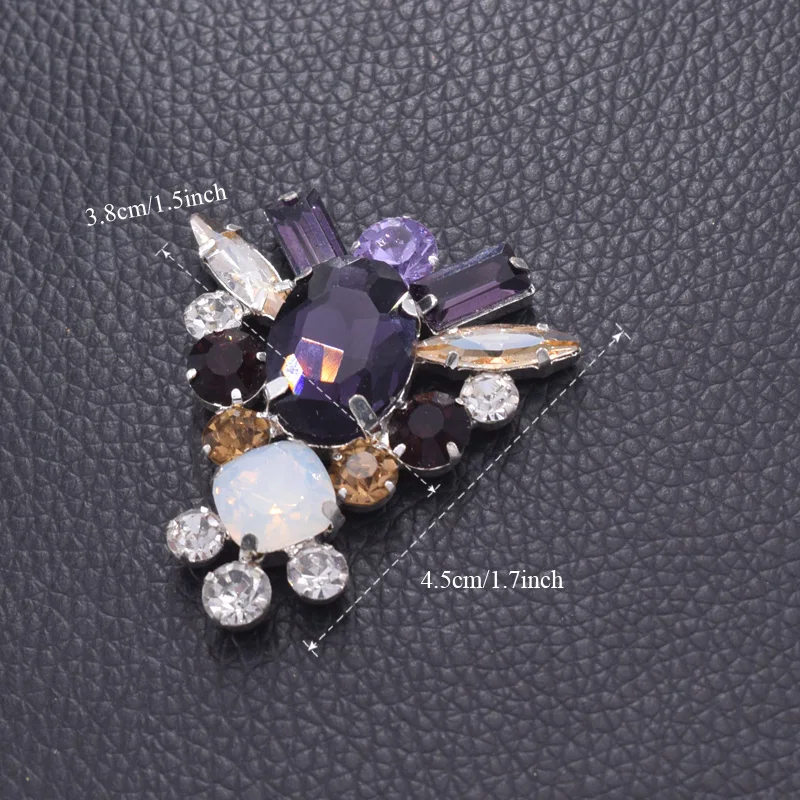 violet rhinestone appliques glue on (4)