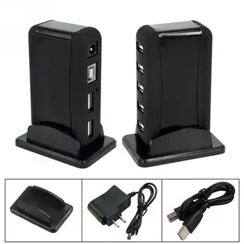 

Hot Suitable For PC/Laptop 7 Port USB Hub Practical US/EU Standard USB 2.0 Data Transfer Adapter Splitter High Speed USB Hub