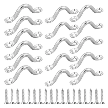 

16 Pcs 304 Stainless Steel Eye Strap, Kayak Eye Pad Bracket, Ceiling Hook, Foot Ring, Fastening Marine Hardware