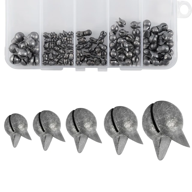 100pcs/box Egg Bite Lead Sinker 0.35g-4g Sinking Split Shot