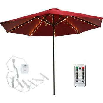 

Patio LED Umbrella String Lights 104 LEDs 8 Lighting Mode with Remote Control Waterproof Lighting for Camping Tents PVC New