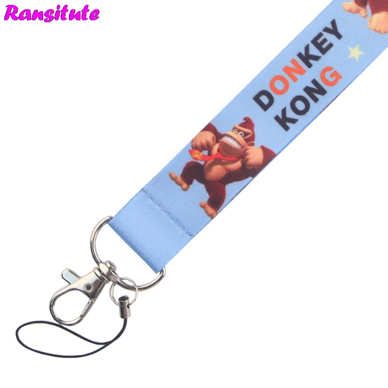 Ransitute Donkey kong, ремешок для мобильного телефона, сделай сам, ключ, держатель для ID карты, модный шейный декоративный ленточный шнур R588