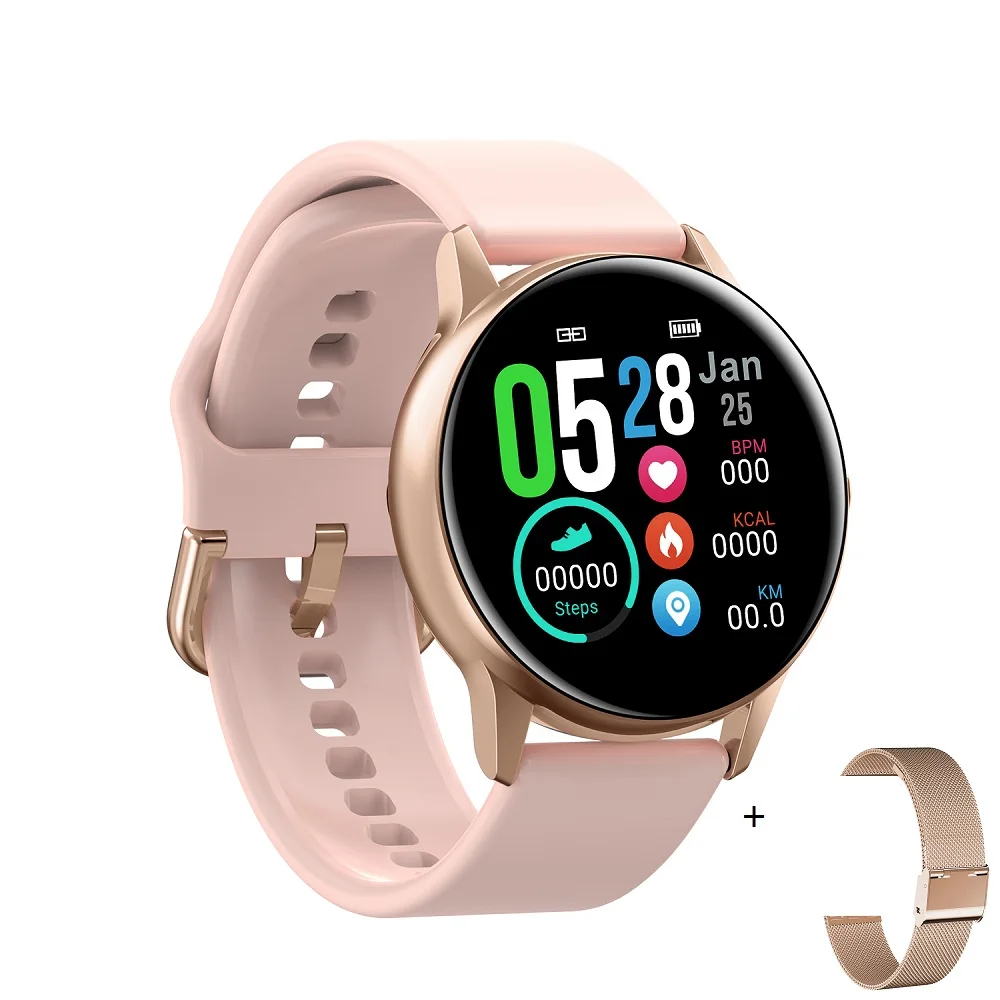 Новинка DT88 Smartwatch IP68 Водонепроницаемые носимые устройства монитор сердечного ритма спортивные Смарт-часы для Android IOS долгий режим ожидания - Цвет: pink and gold metal